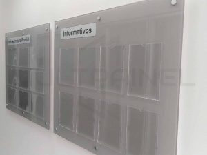 bolsa acrilica quadro de avisos