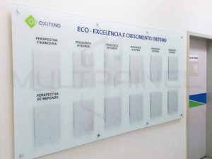 quadro de avisos bolsa de acrilico